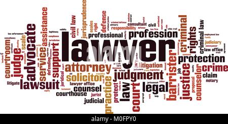 Lawyer word cloud concept. Vector illustration Stock Vector