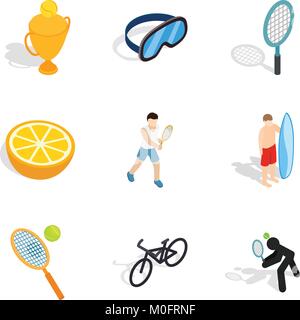 Motor skill icons set, isometric style Stock Vector