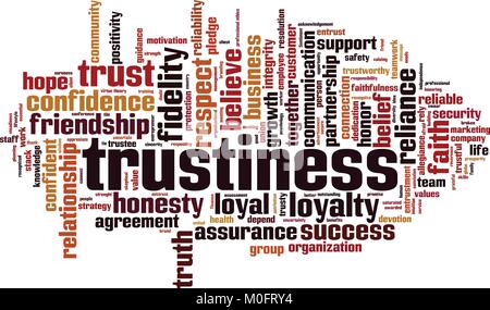 Trustiness word cloud concept. Vector illustration Stock Vector