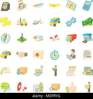 Package icons set, cartoon style Stock Vector