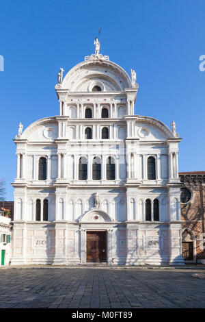 Renaissance favade of the 15th Century church Chiesa San Zaccaria, Campo San Zaccario, Castello, Venice,  Veneto, Italy Stock Photo