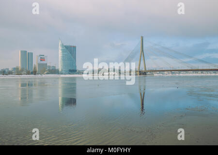 Latvia, Riga, old town center, bridge and architecture. 2018 Travel photo. Stock Photo