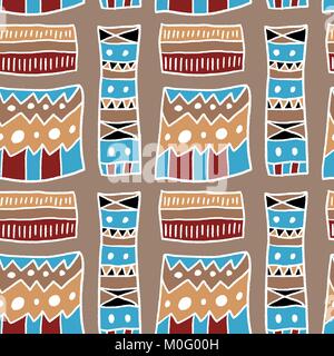 African pattern - artistic fabric material texture. Seamless background. Stock Vector