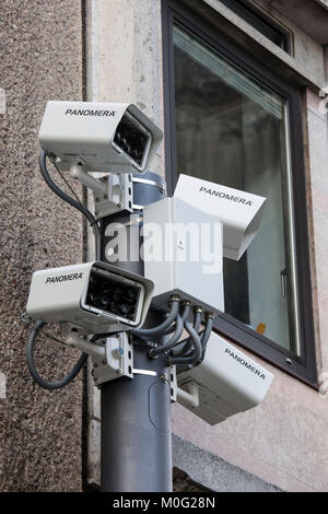 Europe, Germany, Cologne, surveillance cameras in front of Cologne cathedral.  Europa, Deutschland, Koeln, Ueberwachungskameras an der Domplatte. Stock Photo