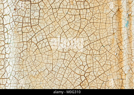 White obsolete cracked painted texture background close-up Stock Photo