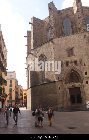 Basilica of Santa Maria del Mar Barcelona Spain Stock Photo