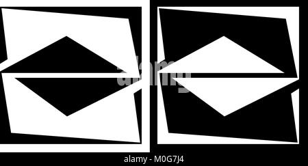 abstraction of a square and a triangle isolated and on a dark background design business logo Stock Vector