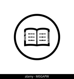 Book line icon in a circle and a white background. Vector illustration Stock Vector