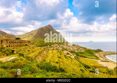 13-Layer Remains of Copper Refinery in jinguashi Stock Photo