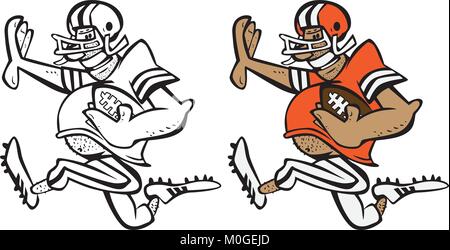 Funny Football Player Cartoon Vector Graphic Illustration Stock Vector