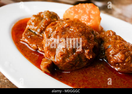 Beef curry prepared Burmese style, Myanmar traditional food Stock Photo