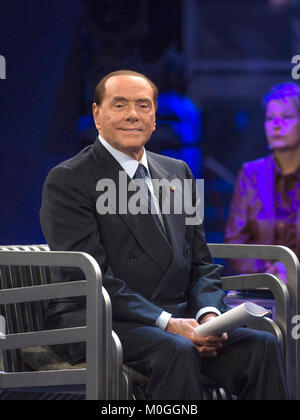 Italy, Rome, 21 January 2018 : Former italian prime minister Silvio Berlusconi attends talk show 'L'Arena'     Photo © Fabio Mazzarella/Sintesi/Alamy  Stock Photo