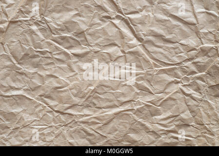brown creased paper background texture closeup Stock Photo
