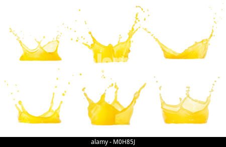 juice splashes set Stock Photo