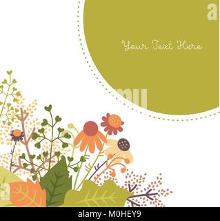 Floral invitation/greeting/thank you/event card vector template Stock Vector