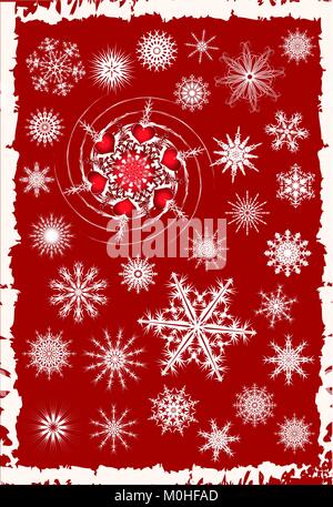 Collection of 30 snowflakes. Stock Vector