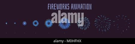 fireworks explode effect burst sprites Stock Vector