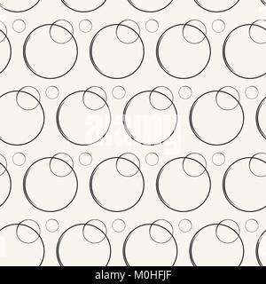 Abstract seamless pattern with pince-nez elements isolated on the white background. Texture with bubble-shaped circles Stock Vector