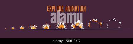 explode effect burst sprites Stock Vector