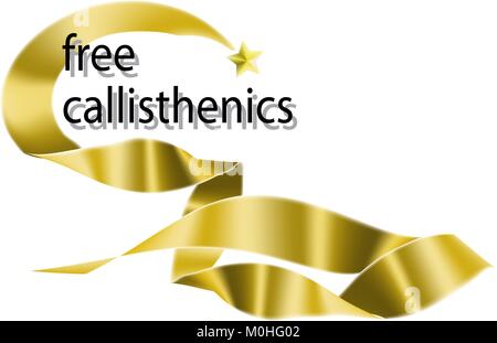 Free calisthenics, eurhythmics, aerobics design whith ribbon. Stock Vector