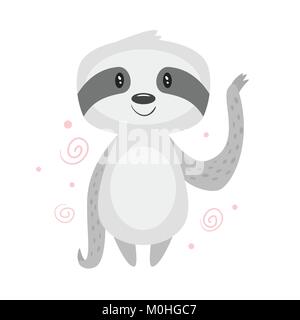 Cute cartoon animals head round shape in flat style Stock Vector Image ...