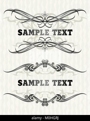 Pair of elegant texts frames Stock Vector