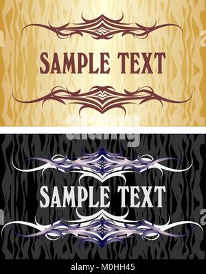 Pair of elegant texts frames. Stock Vector