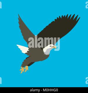 eagle vector illustration   flat style profile side Stock Vector