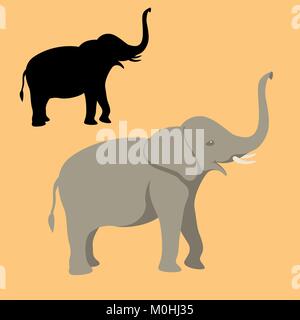 Vector flat illustration of asian elephant Stock Vector Image & Art - Alamy