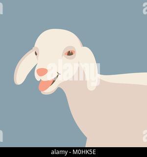 sheep young flat style vector illustration profile view Stock Vector