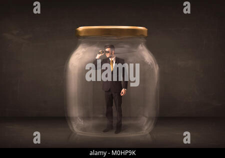 Download Businessman Inside Glass Jar Stock Photo Alamy Yellowimages Mockups
