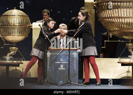 The draw of Spain's Christmas lottery named 'El Gordo' (Fat One) at the Teatro Real in Madrid, Spain. The winning number wins a total of 4 million euros for the top prize to be shared between ten ticket holders.  Featuring: Atmosphere Where: Madrid, Spain When: 22 Dec 2017 Credit: Oscar Gonzalez/WENN.com Stock Photo