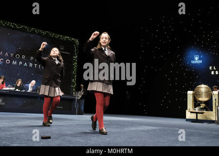 The draw of Spain's Christmas lottery named 'El Gordo' (Fat One) at the Teatro Real in Madrid, Spain. The winning number wins a total of 4 million euros for the top prize to be shared between ten ticket holders.  Featuring: Atmosphere Where: Madrid, Spain When: 22 Dec 2017 Credit: Oscar Gonzalez/WENN.com Stock Photo