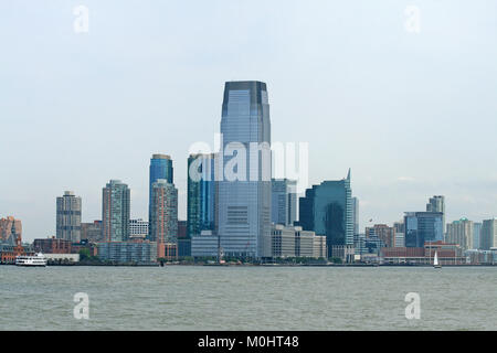 Cityscape with the 30 Hudson Street building (also known as Goldman Sachs Tower, the tallest building in New Jersey) standing out in the foreground se Stock Photo