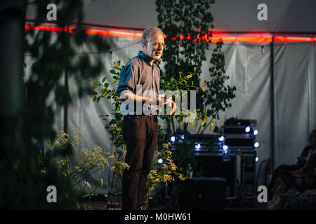 Daniel Lieberman,  paleoanthropologist at Harvard University, Professor of Biological Sciences, does a talk at the Danish festival for natural science Bloom Festival 2017 in Copenhagen. Stock Photo