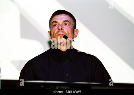 Karl Bartos performing at the I.C.A, 11th October 2003, Institute of Contemporary Arts, The Mall, London, United Kingdom Stock Photo