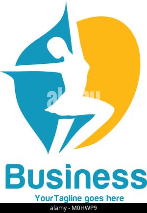 space concept of fitness and dance logo Stock Vector