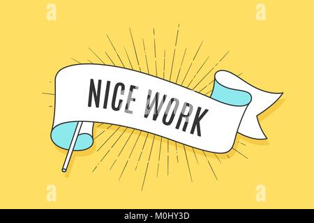 Vintage ribbon with text Nice Work Stock Vector