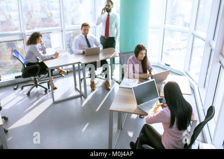 Team working process on international project Stock Photo