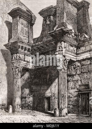 The Temple of Minerva, Forum of Nerva, Rome, Italy, 19th Century Stock Photo