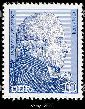 East German postage stamp (1974) : Immanuel Kant (1724 – 1804) German philosopher Stock Photo