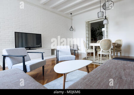 Modern interiors, living-room with furniture Stock Photo