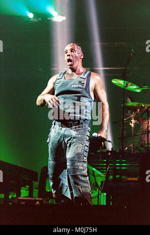 Rammstein performing at London Docklands Arena,  Millwall, London England, United Kingdom. Stock Photo