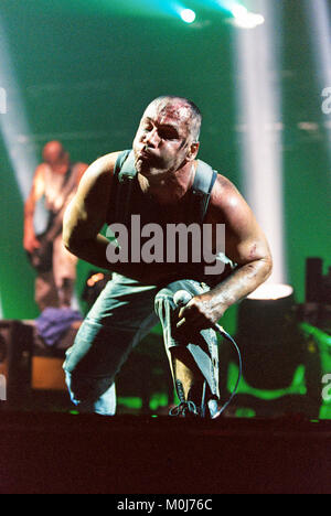 Rammstein performing at London Docklands Arena,  Millwall, London England, United Kingdom. Stock Photo