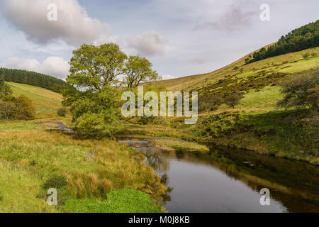 Nant Crew on the other side of the Cantref Reservoir near Merthyr Tydfil, Powys, Wales, UK Stock Photo