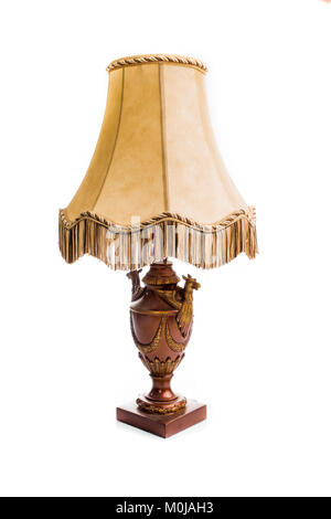 Vintage table lamp isolated on white Stock Photo