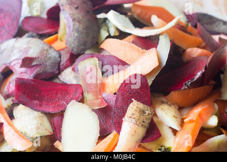 pile of rotting kitchen fruits and vegetable scraps Stock Photo