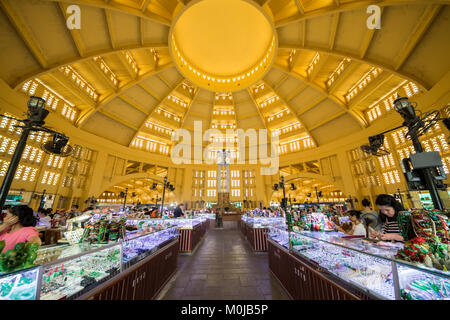 Interior of Central Market Hall; Phnom Penh, Cambodia Stock Photo