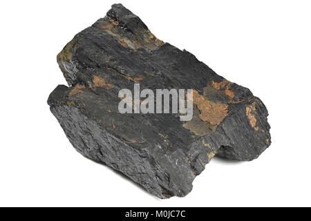 fat coal extracted from Saarland/ Germany isolated on white background Stock Photo