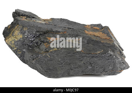 fat coal extracted from Saarland/ Germany isolated on white background Stock Photo